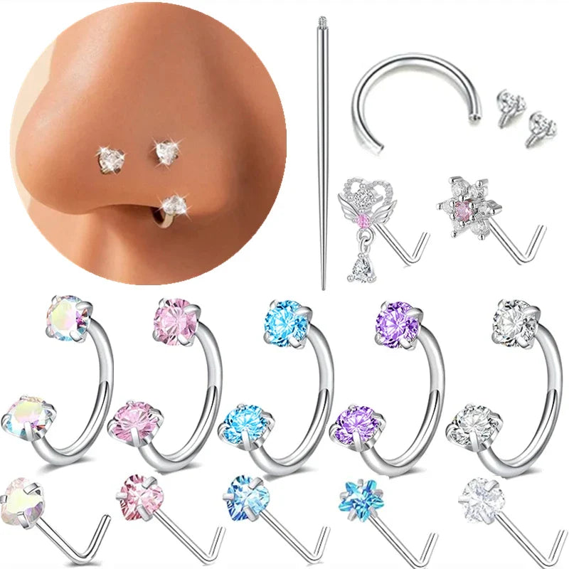 Stylish Nose Ring Set